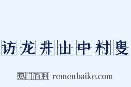 访龙井山中村叟是什么意思的图片